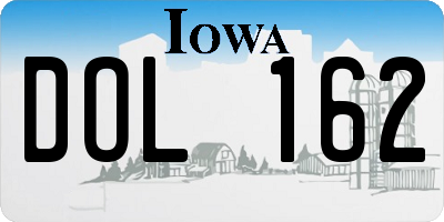 IA license plate DOL162