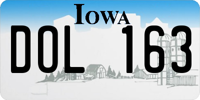 IA license plate DOL163