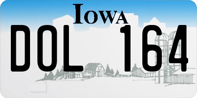 IA license plate DOL164