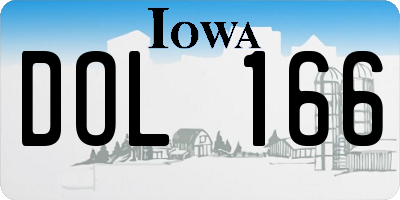 IA license plate DOL166