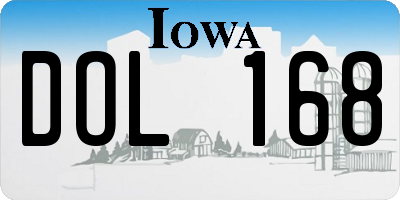 IA license plate DOL168