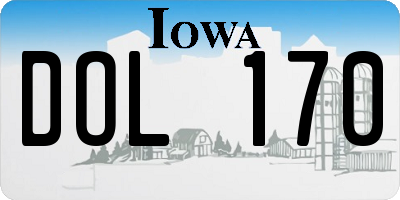IA license plate DOL170