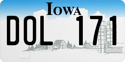IA license plate DOL171