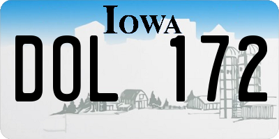 IA license plate DOL172