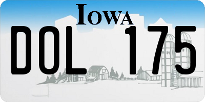 IA license plate DOL175