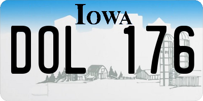 IA license plate DOL176