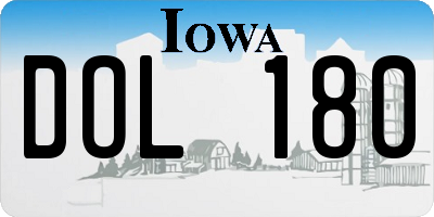 IA license plate DOL180