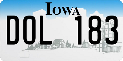 IA license plate DOL183