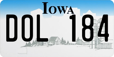 IA license plate DOL184