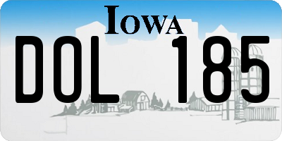 IA license plate DOL185