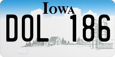 IA license plate DOL186