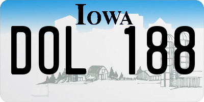 IA license plate DOL188