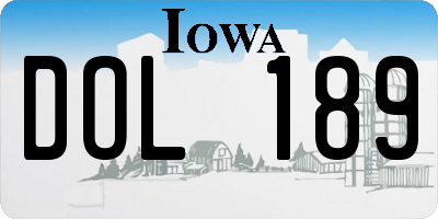 IA license plate DOL189
