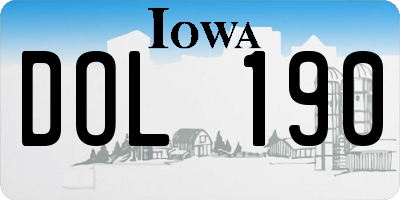 IA license plate DOL190