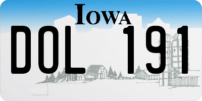 IA license plate DOL191