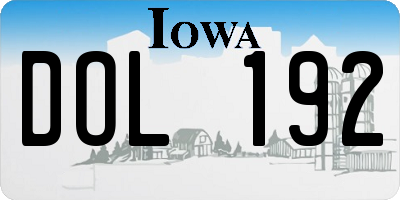 IA license plate DOL192