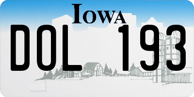 IA license plate DOL193