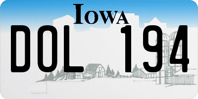 IA license plate DOL194