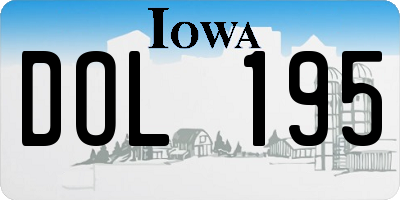IA license plate DOL195