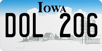 IA license plate DOL206