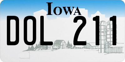 IA license plate DOL211