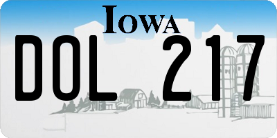 IA license plate DOL217