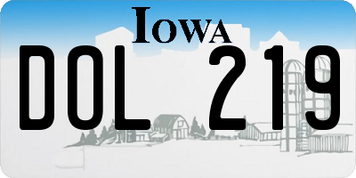 IA license plate DOL219