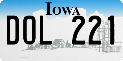 IA license plate DOL221