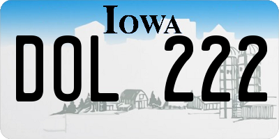 IA license plate DOL222