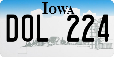 IA license plate DOL224