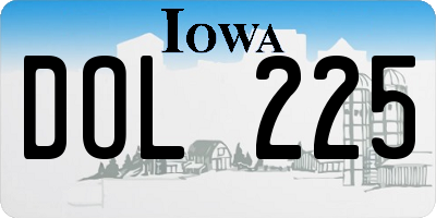 IA license plate DOL225