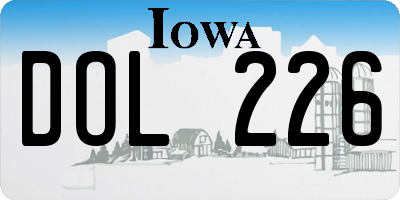 IA license plate DOL226