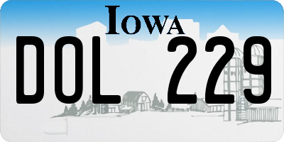 IA license plate DOL229