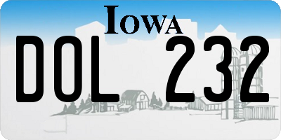 IA license plate DOL232