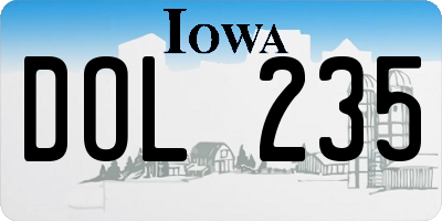 IA license plate DOL235