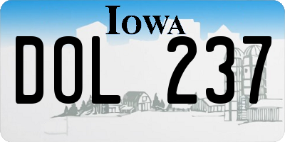 IA license plate DOL237