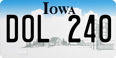 IA license plate DOL240