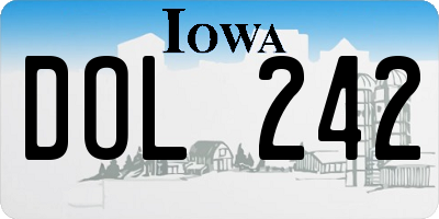 IA license plate DOL242
