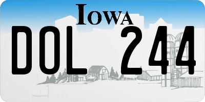 IA license plate DOL244