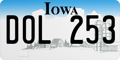 IA license plate DOL253