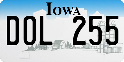 IA license plate DOL255