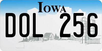 IA license plate DOL256