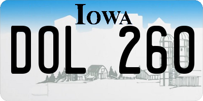 IA license plate DOL260