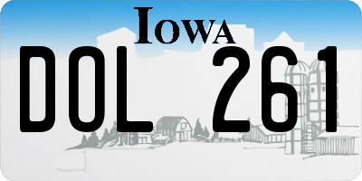 IA license plate DOL261