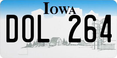 IA license plate DOL264
