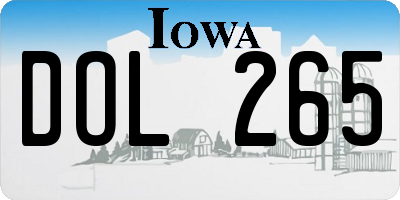 IA license plate DOL265