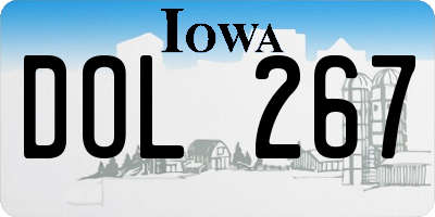 IA license plate DOL267