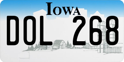 IA license plate DOL268