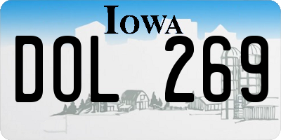 IA license plate DOL269