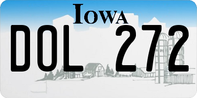 IA license plate DOL272
